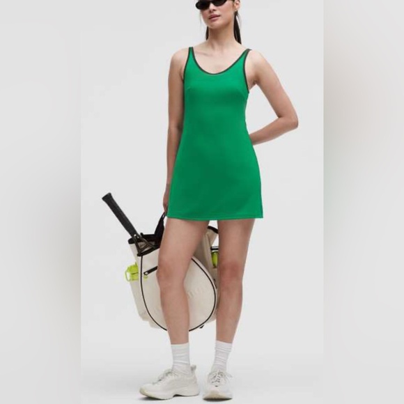 lululemon athletica Dresses & Skirts - lululemon NWT Scoop Neck Cut Out Tennis Dress in Green